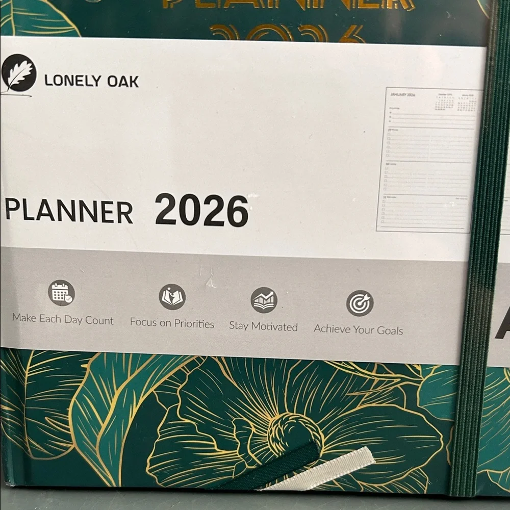 2026 A5 Planner - Emerald Green Floral